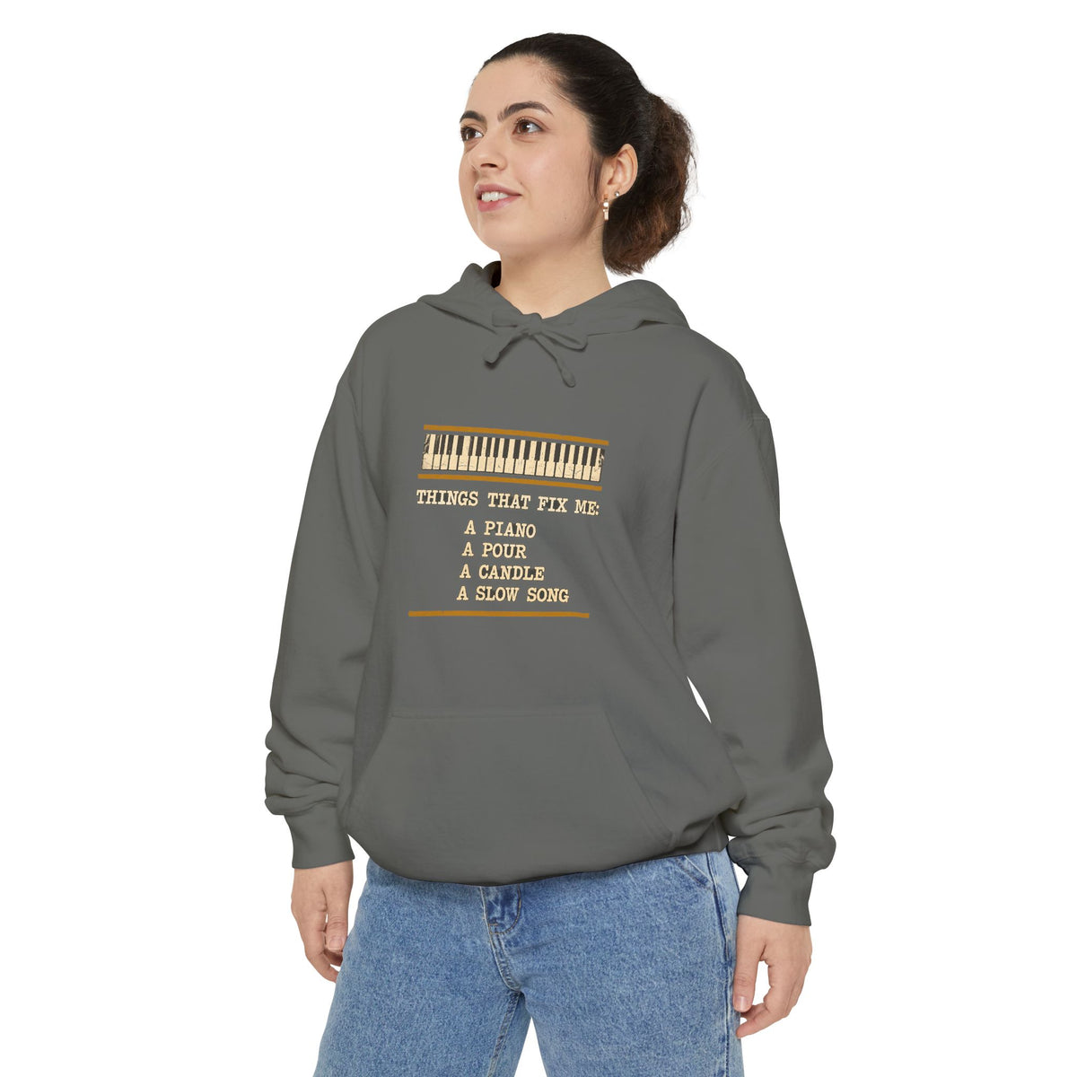 F.L.O. Things That Fix Me Vintage Hoodie — Garment-Dyed
