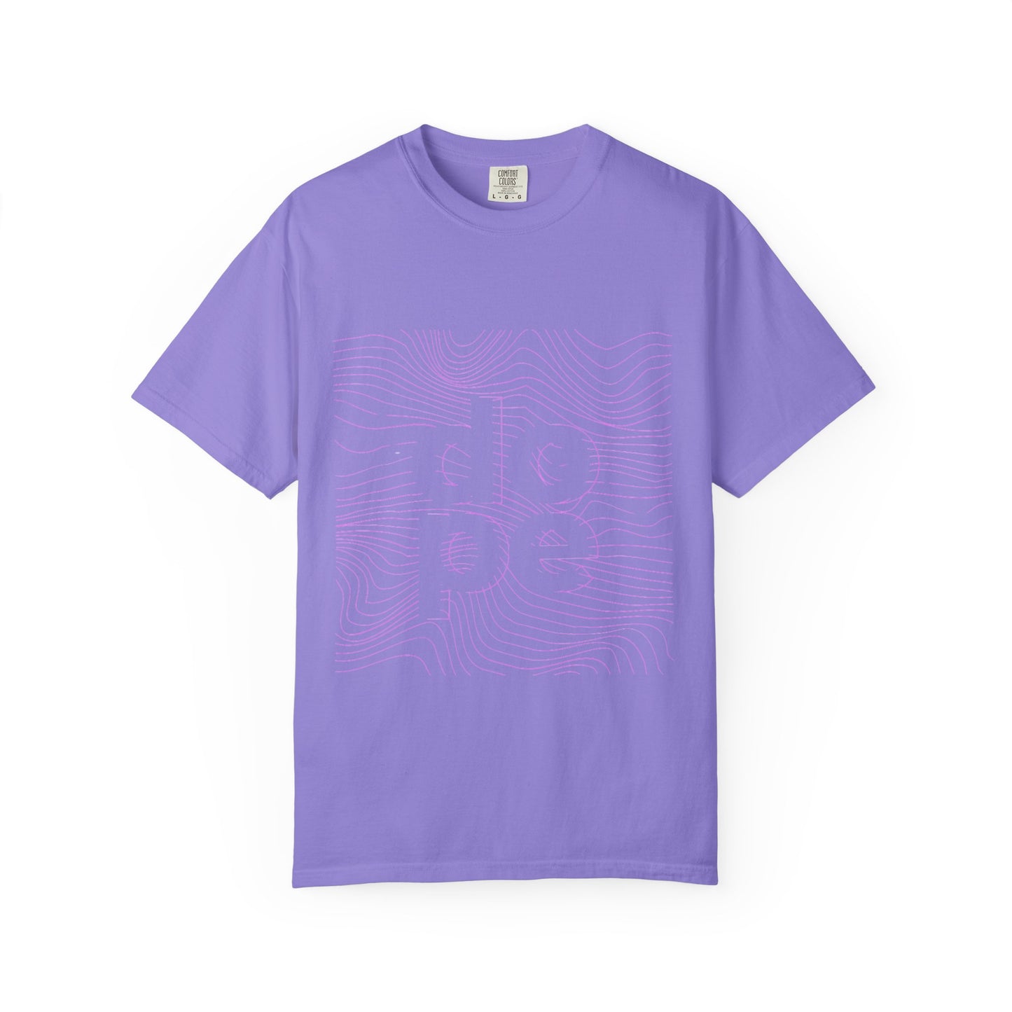 F.L.O. T-Shirt — Subtle Topographic "Hope" Line Art Graphic Tee