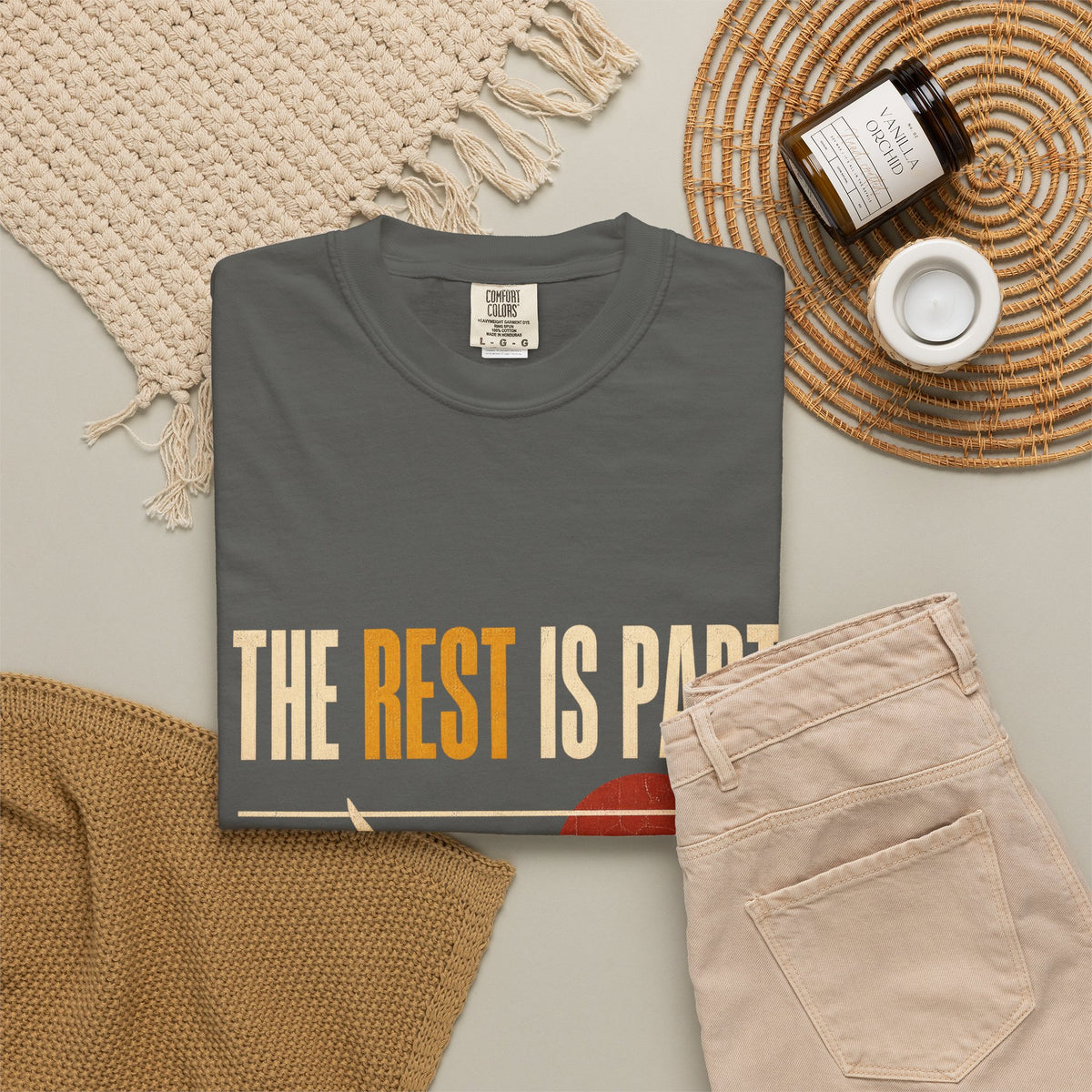F.L.O. The Rest Is Part of the Music Vintage Tee — Garment-Dyed