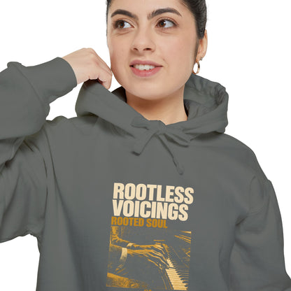 F.L.O. Rootless Voicings, Rooted Soul Vintage Hoodie — Garment-Dyed