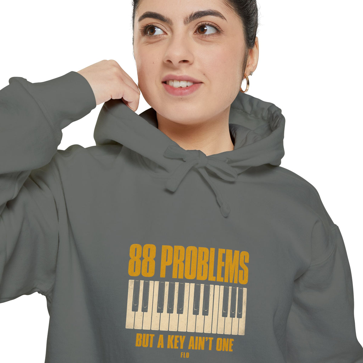 F.L.O. 88 Problems But a Key Ain't One Vintage Hoodie — Garment-Dyed
