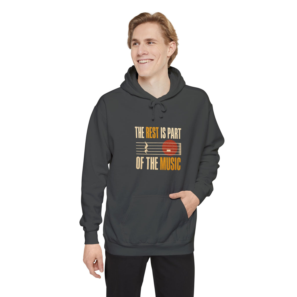 F.L.O. The Rest Is Part of the Music Vintage Hoodie — Garment-Dyed