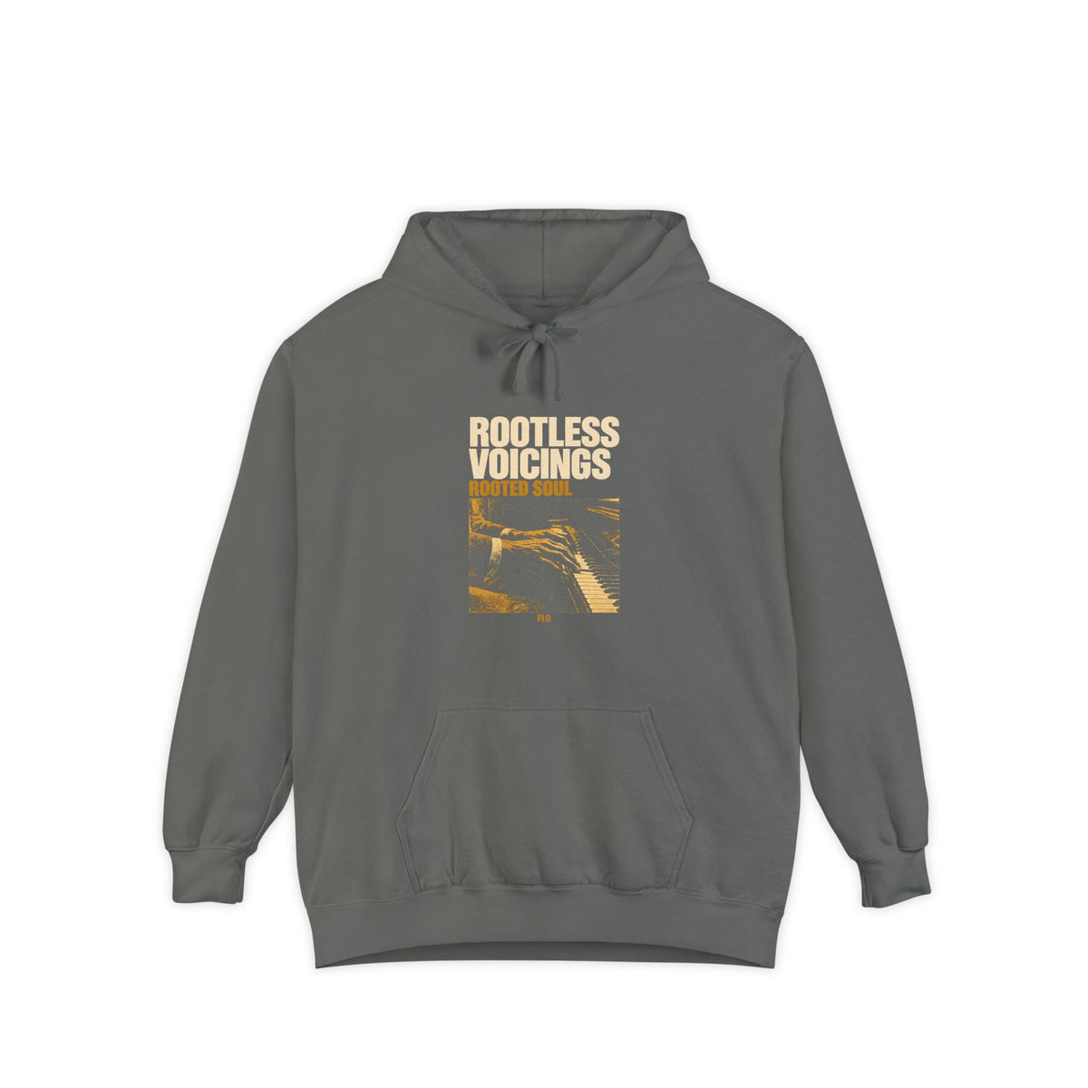 F.L.O. Rootless Voicings, Rooted Soul Vintage Hoodie — Garment-Dyed