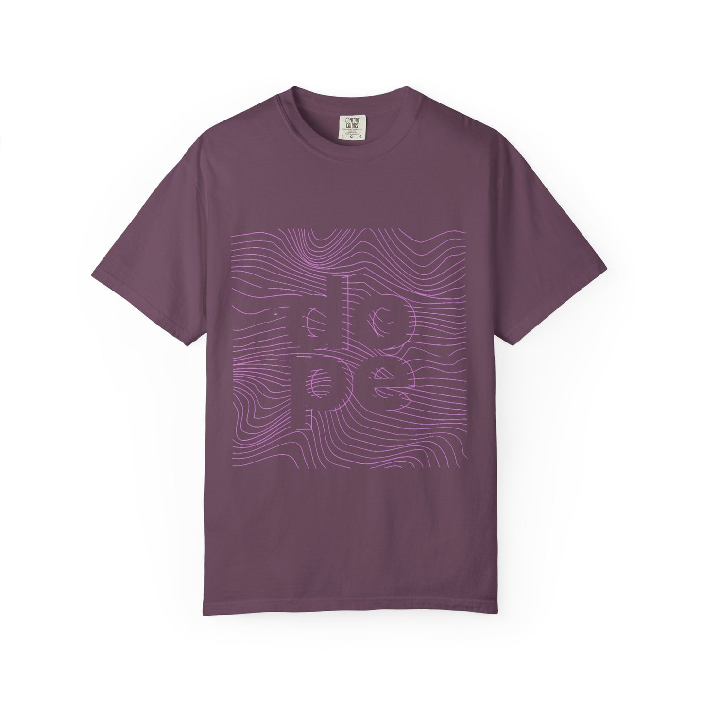 F.L.O. T-Shirt — Subtle Topographic "Hope" Line Art Graphic Tee