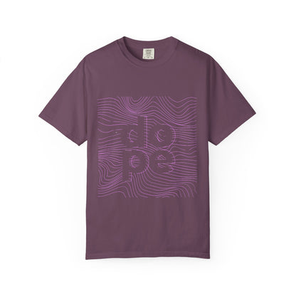 F.L.O. T-Shirt — Subtle Topographic "Hope" Line Art Graphic Tee