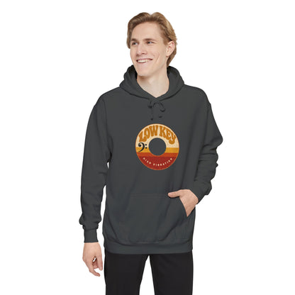 F.L.O. Low Key High Vibration Vintage 45 Hoodie — Garment-Dyed
