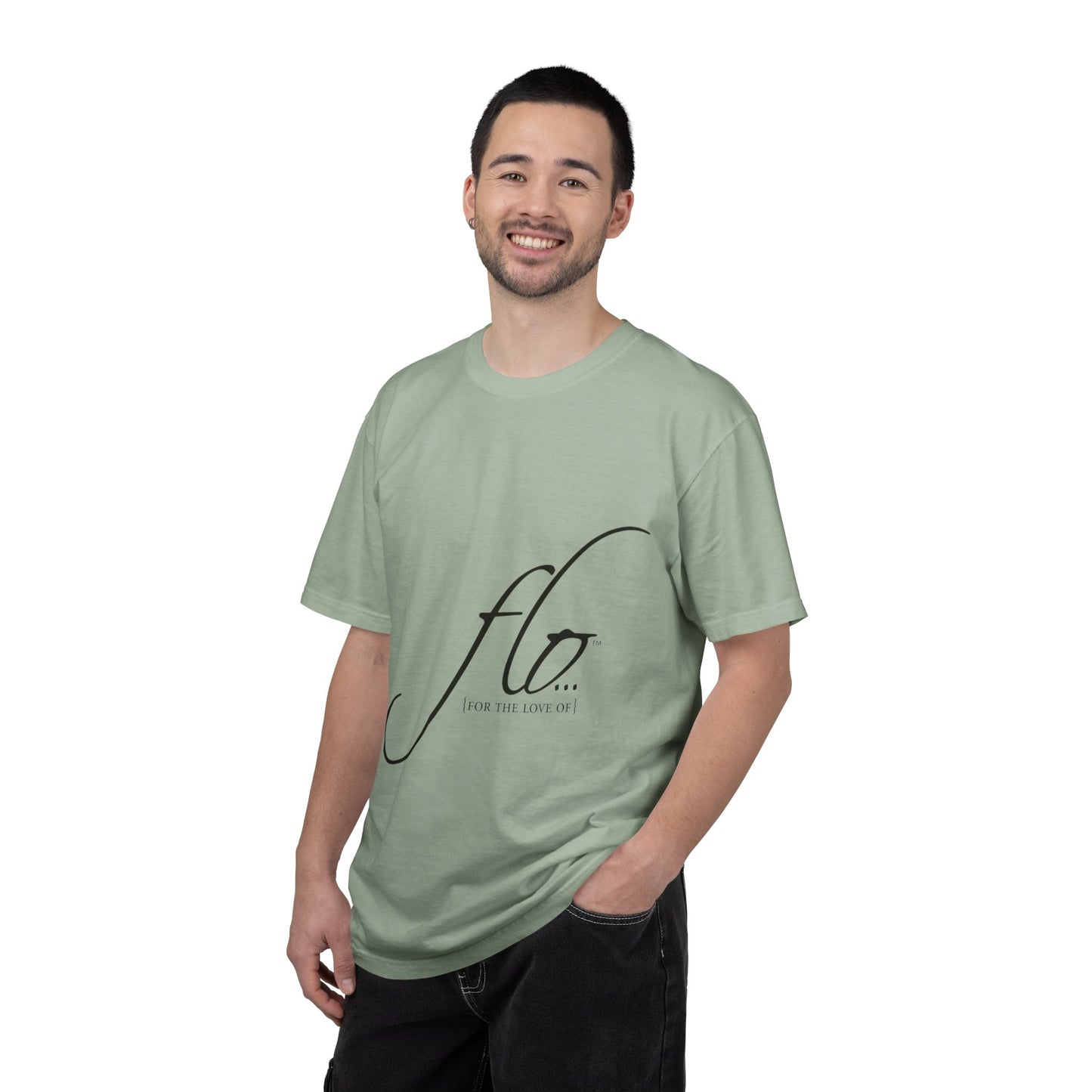 F.L.O. Script T‑Shirt — Minimalist Calligraphy Tee