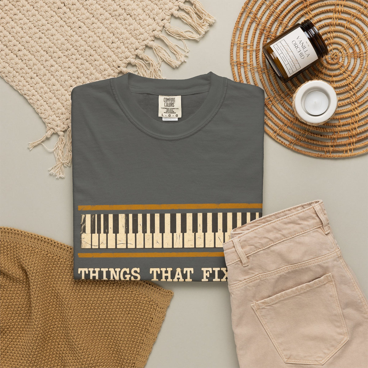 F.L.O. Things That Fix Me Vintage Tee — Garment-Dyed