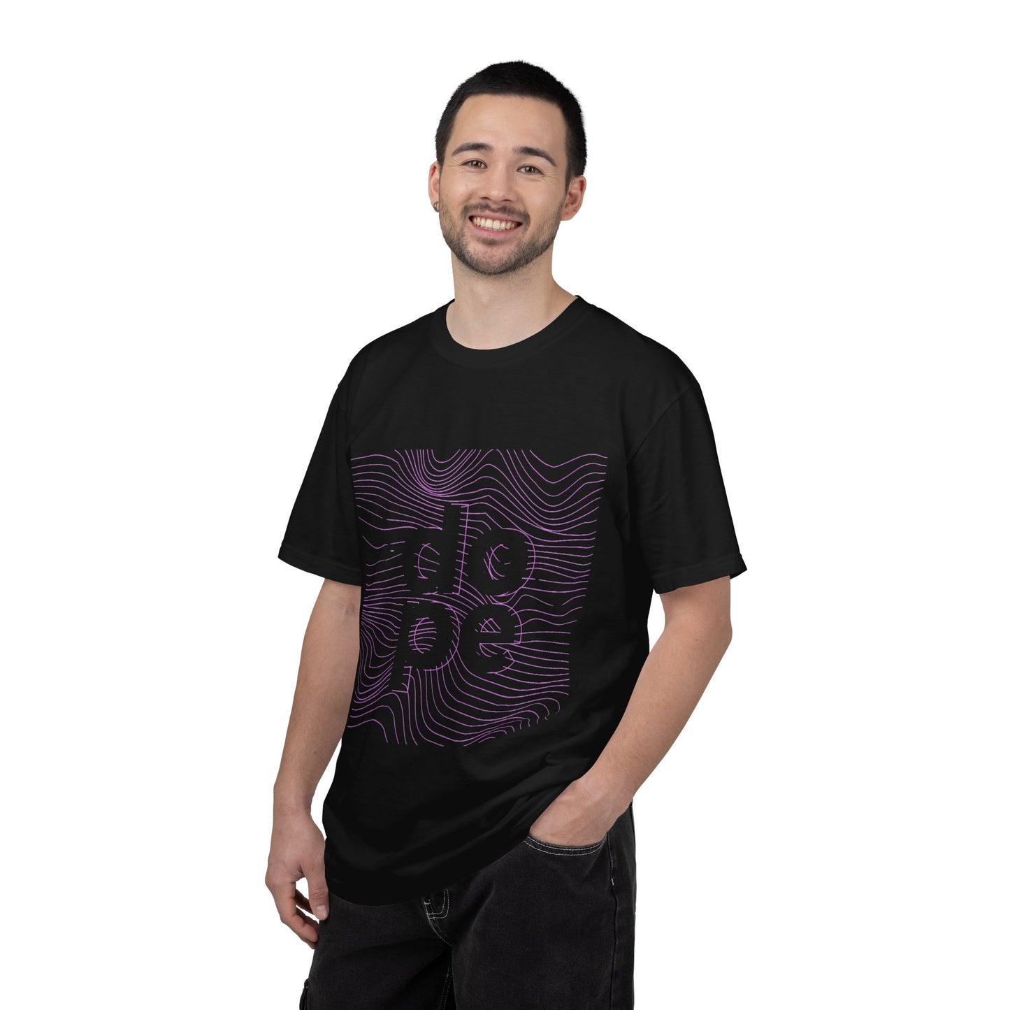 F.L.O. T-Shirt — Subtle Topographic "Hope" Line Art Graphic Tee