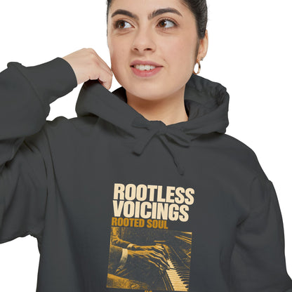 F.L.O. Rootless Voicings, Rooted Soul Vintage Hoodie — Garment-Dyed