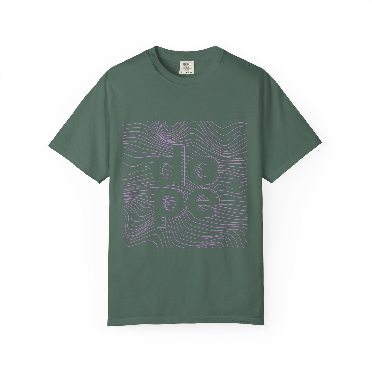 F.L.O. T-Shirt — Subtle Topographic "Hope" Line Art Graphic Tee