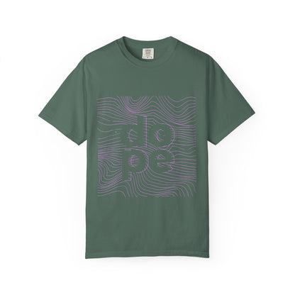 F.L.O. T-Shirt — Subtle Topographic "Hope" Line Art Graphic Tee