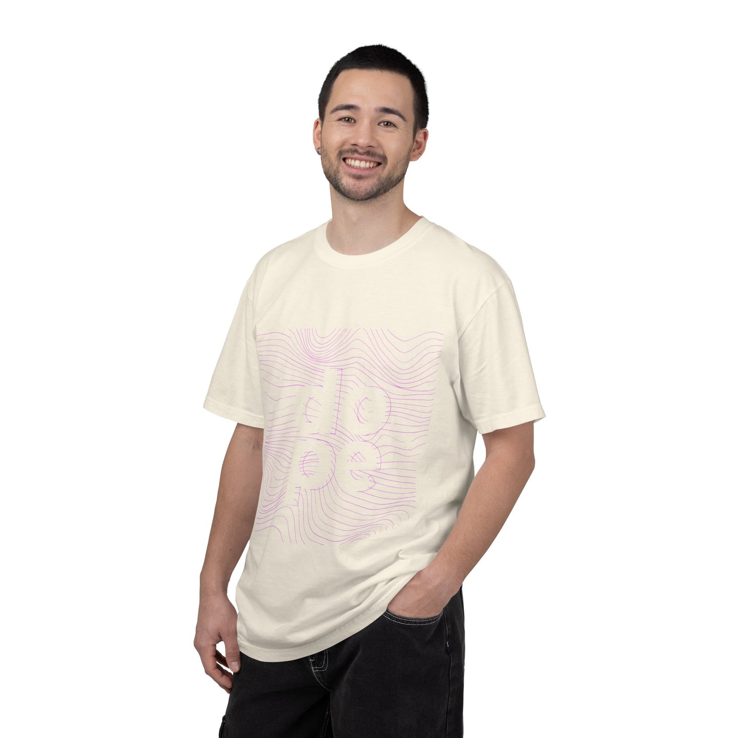F.L.O. T-Shirt — Subtle Topographic "Hope" Line Art Graphic Tee