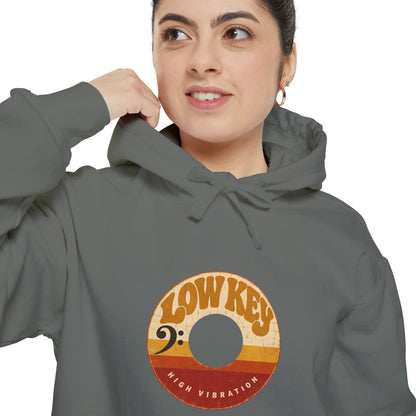 F.L.O. Low Key High Vibration Vintage 45 Hoodie — Garment-Dyed