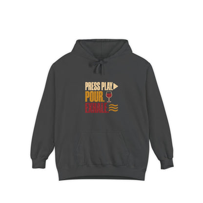 F.L.O. Press Play. Pour. Exhale. Vintage Hoodie — Garment-Dyed