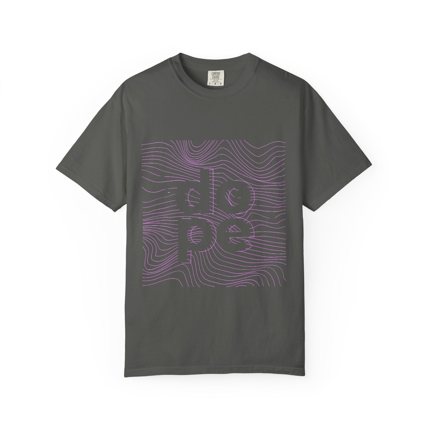 F.L.O. T-Shirt — Subtle Topographic "Hope" Line Art Graphic Tee