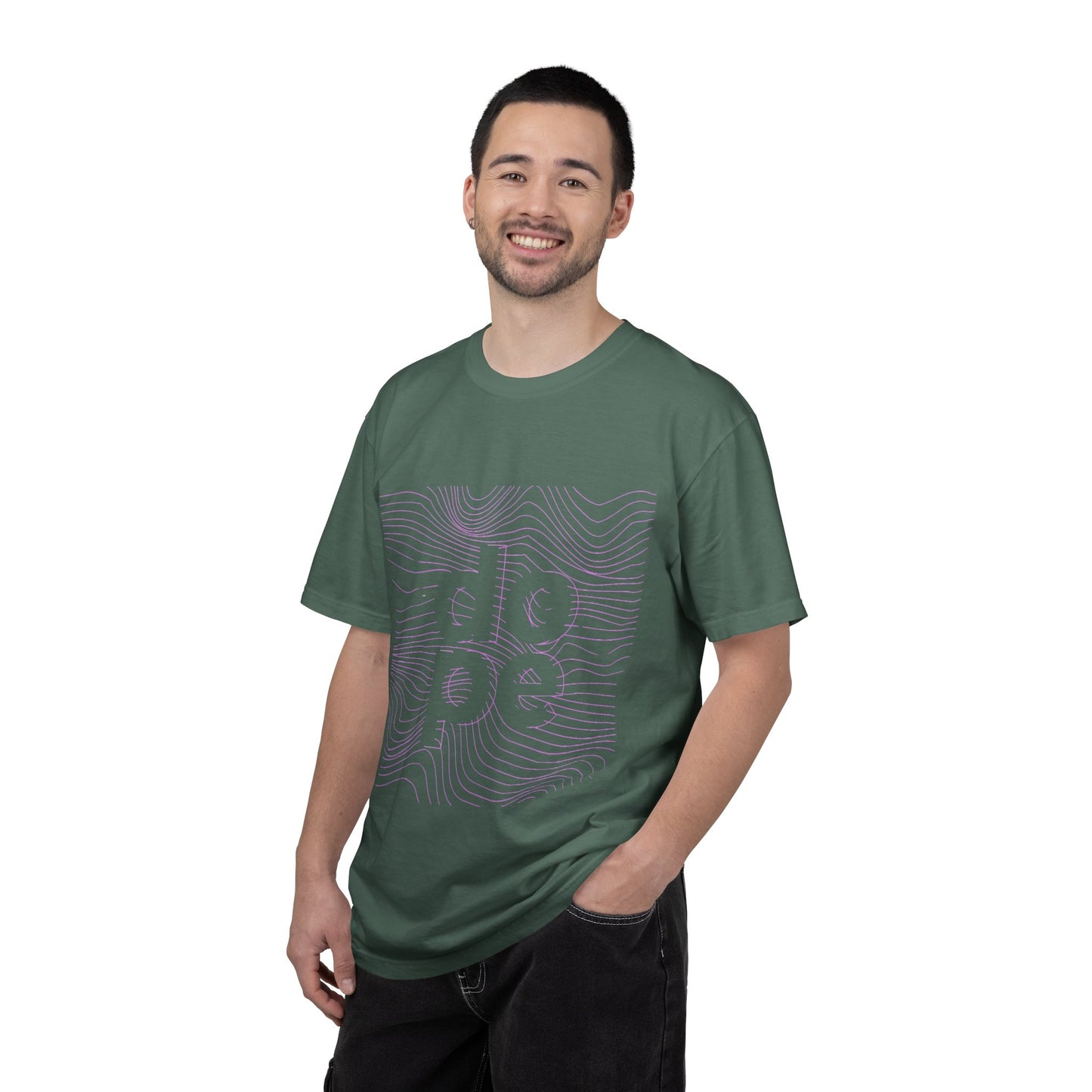 F.L.O. T-Shirt — Subtle Topographic "Hope" Line Art Graphic Tee