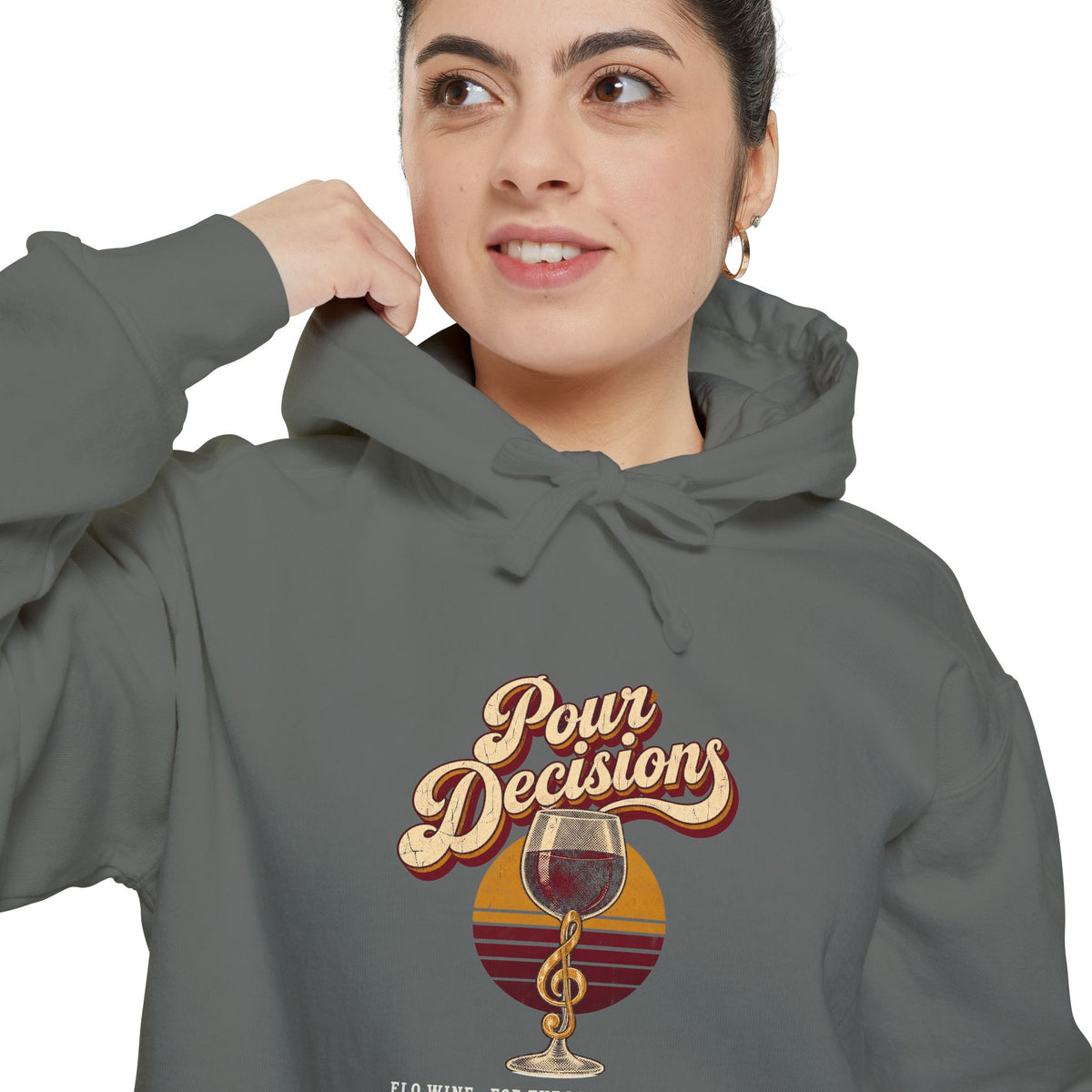F.L.O. Pour Decisions Vintage Hoodie — Garment-Dyed