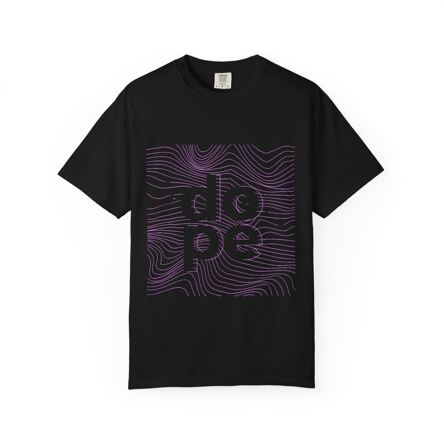 F.L.O. T-Shirt — Subtle Topographic "Hope" Line Art Graphic Tee