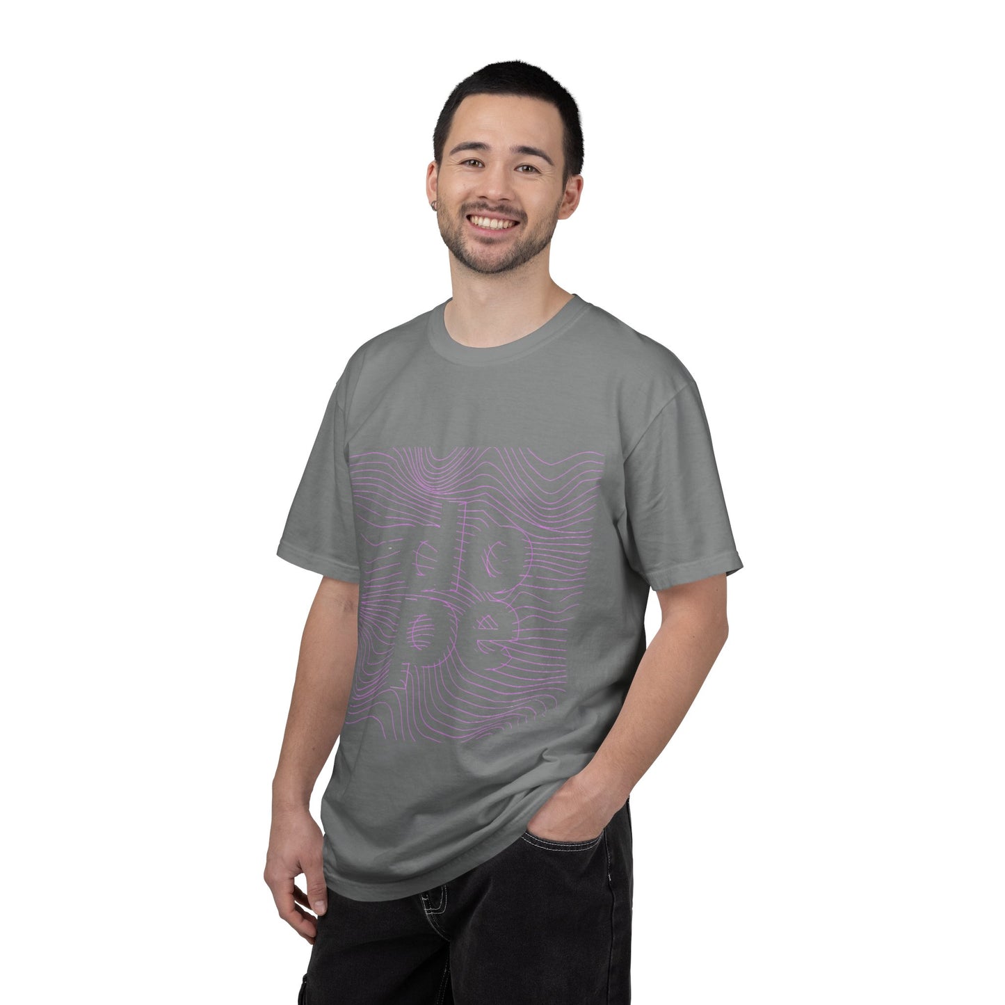 F.L.O. T-Shirt — Subtle Topographic "Hope" Line Art Graphic Tee