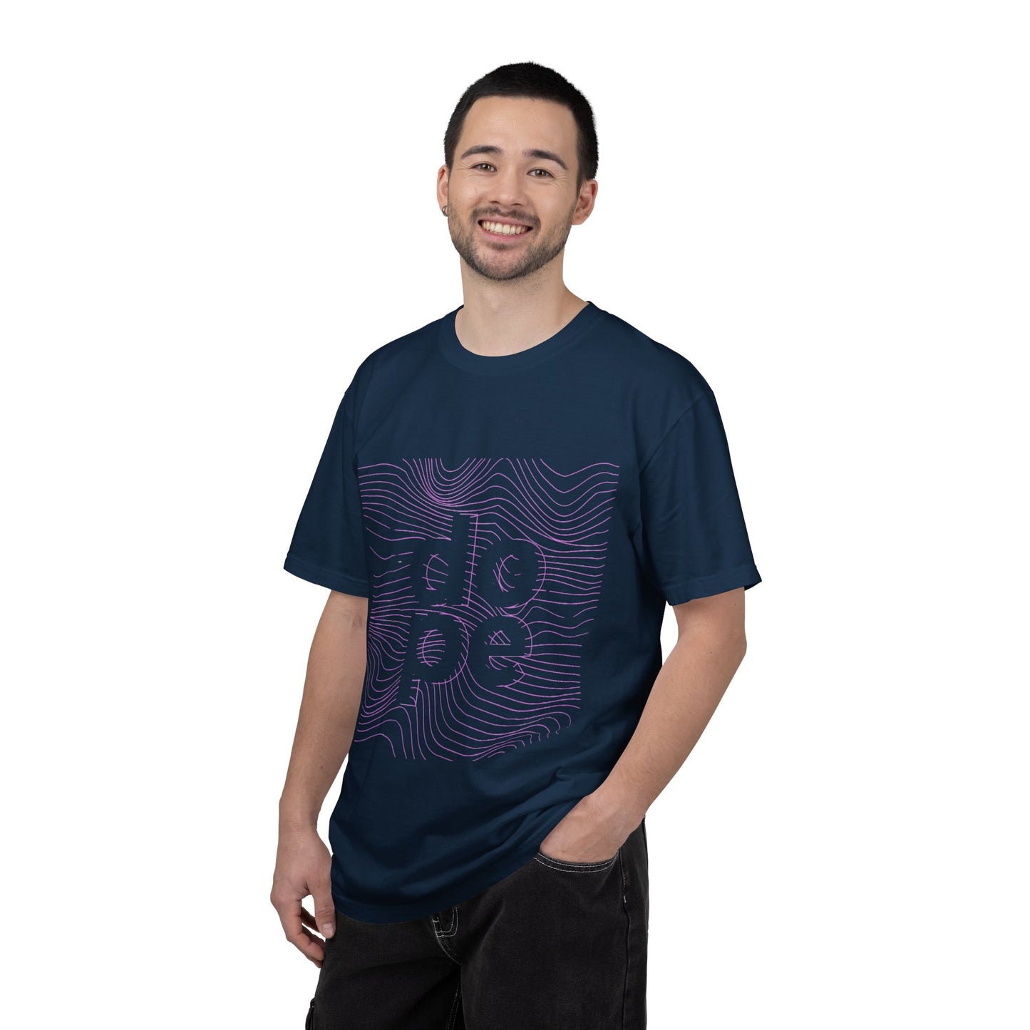 F.L.O. T-Shirt — Subtle Topographic "Hope" Line Art Graphic Tee
