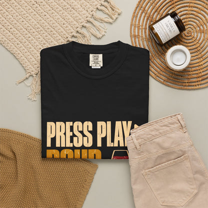 F.L.O. Press Play. Pour. Exhale. Vintage Tee — Garment-Dyed
