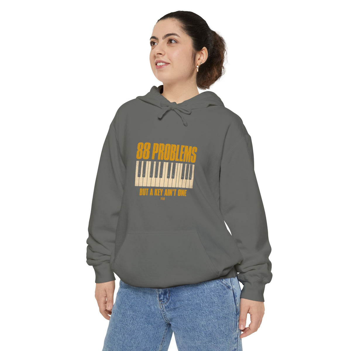 F.L.O. 88 Problems But a Key Ain't One Vintage Hoodie — Garment-Dyed