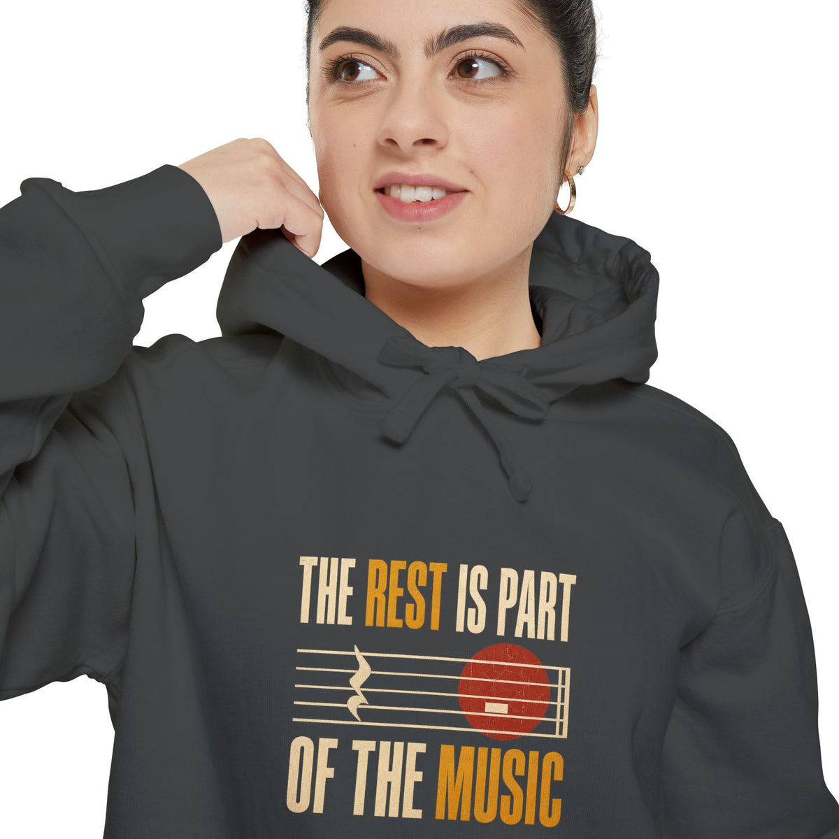 F.L.O. The Rest Is Part of the Music Vintage Hoodie — Garment-Dyed