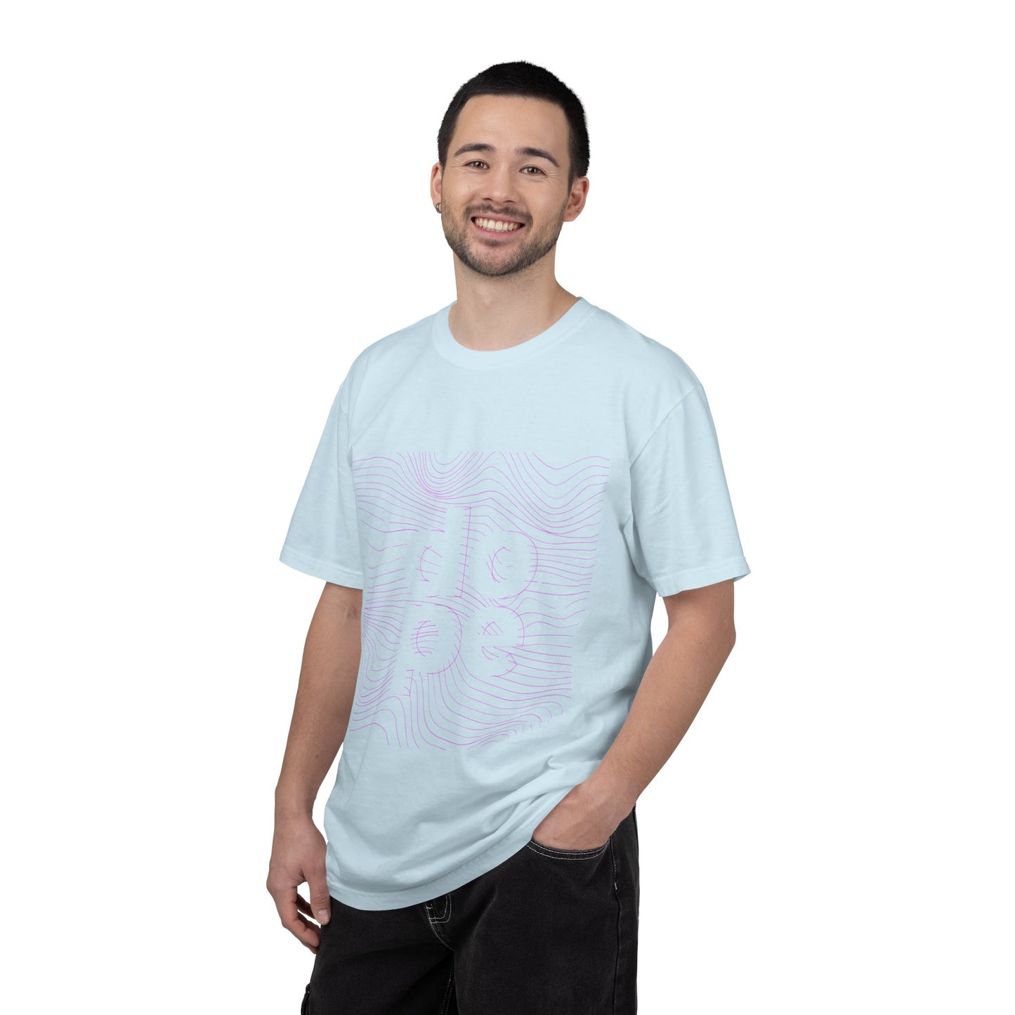 F.L.O. T-Shirt — Subtle Topographic "Hope" Line Art Graphic Tee