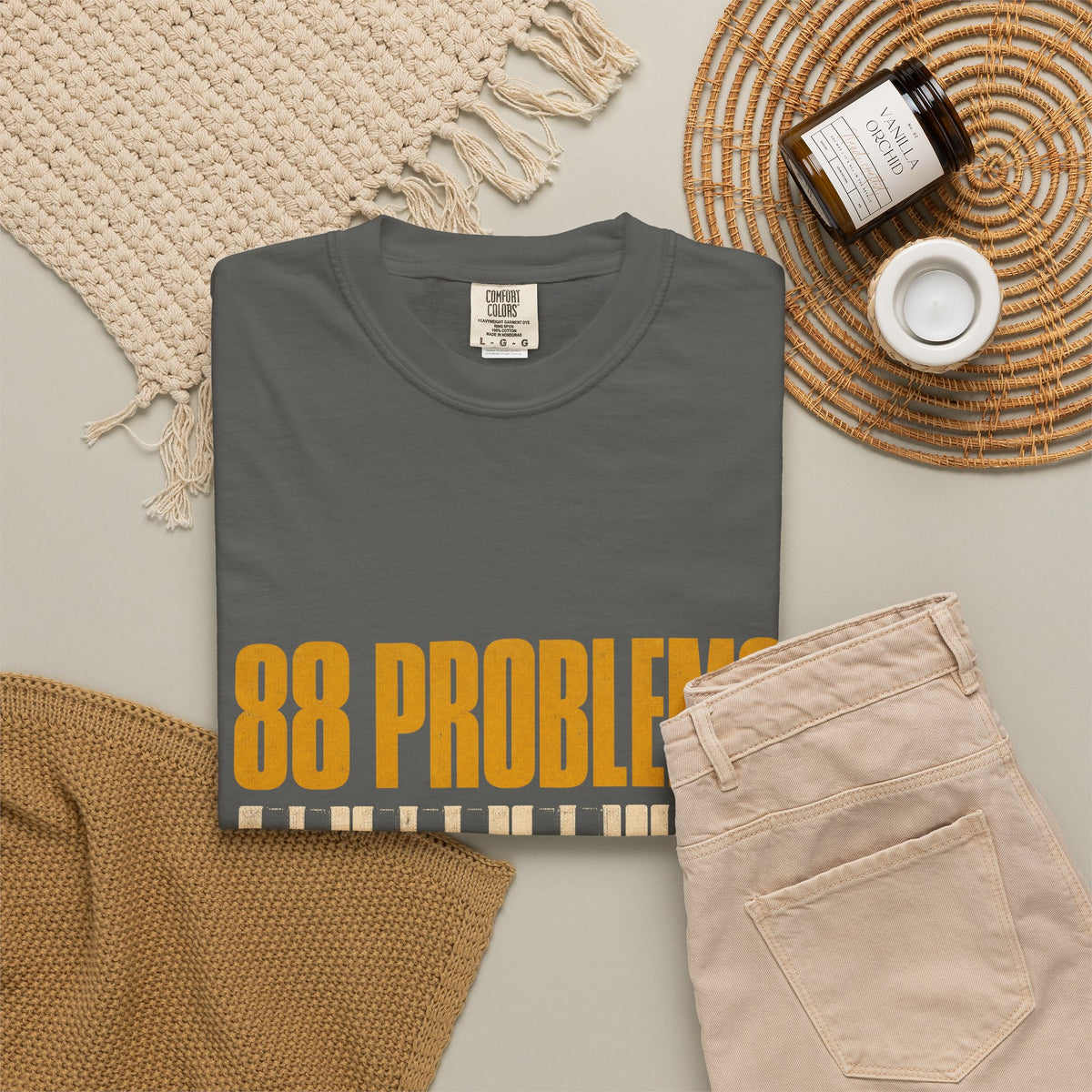 F.L.O. 88 Problems But a Key Ain't One Vintage Tee — Garment-Dyed