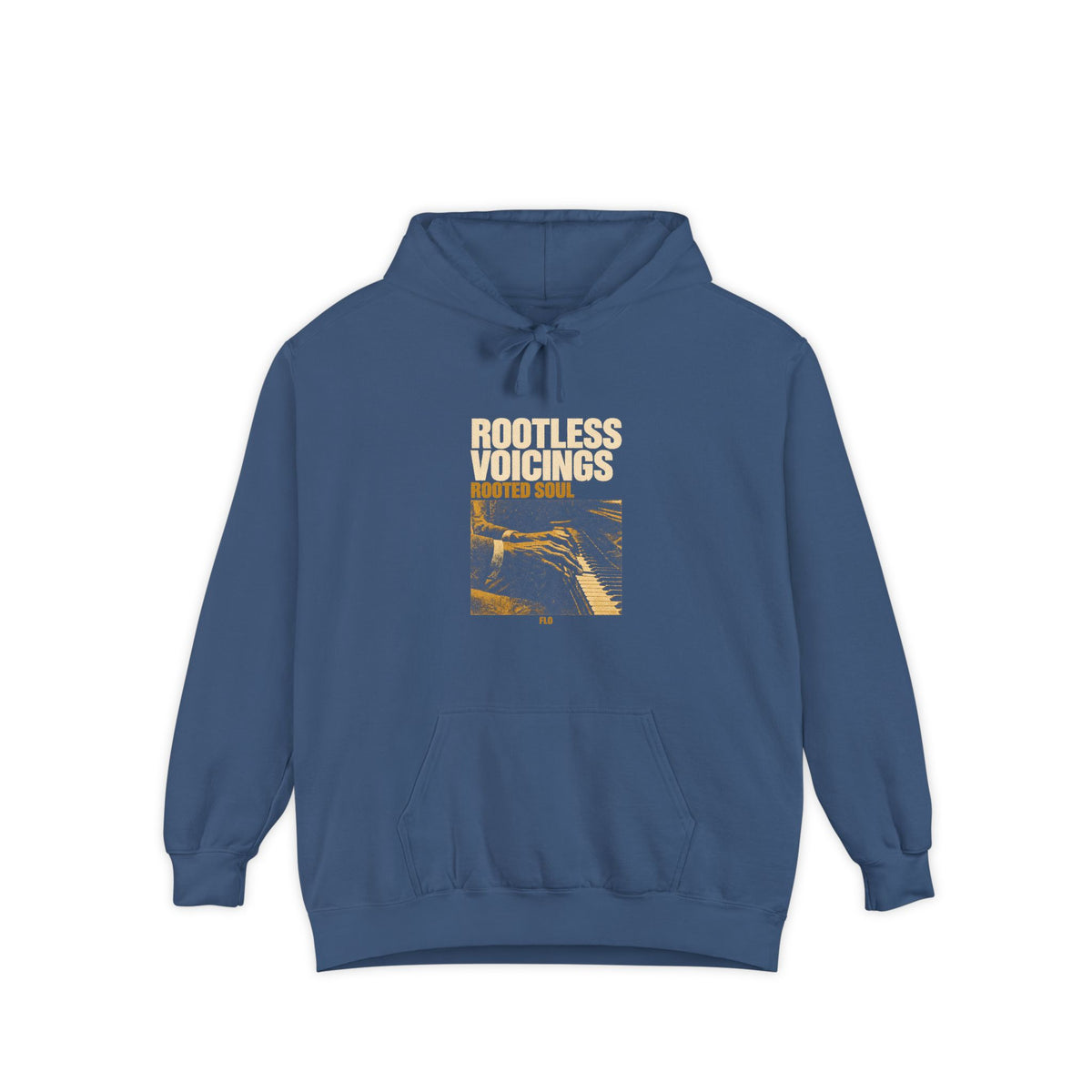 F.L.O. Rootless Voicings, Rooted Soul Vintage Hoodie — Garment-Dyed