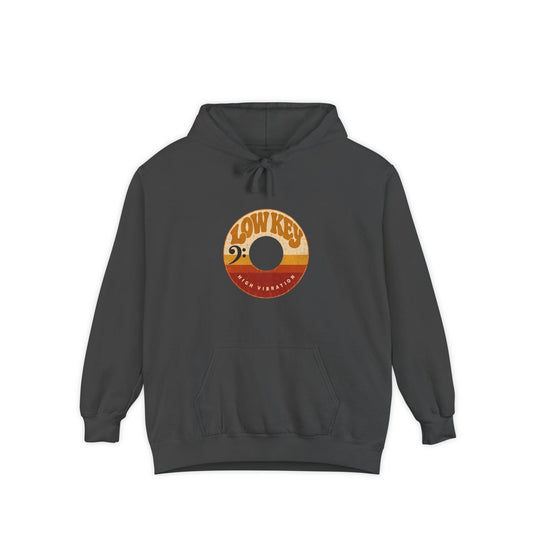 F.L.O. Low Key High Vibration Vintage 45 Hoodie — Garment-Dyed