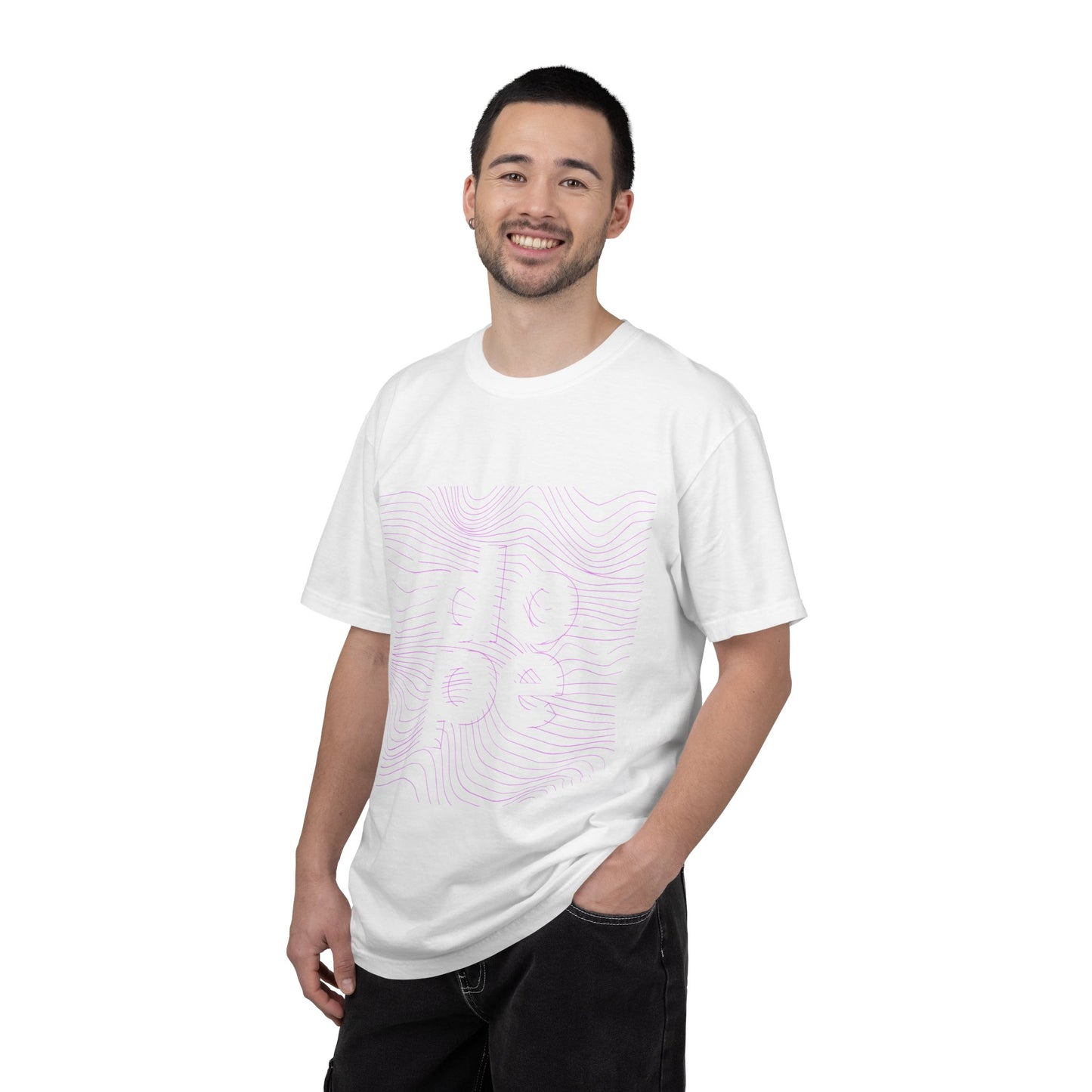 F.L.O. T-Shirt — Subtle Topographic "Hope" Line Art Graphic Tee