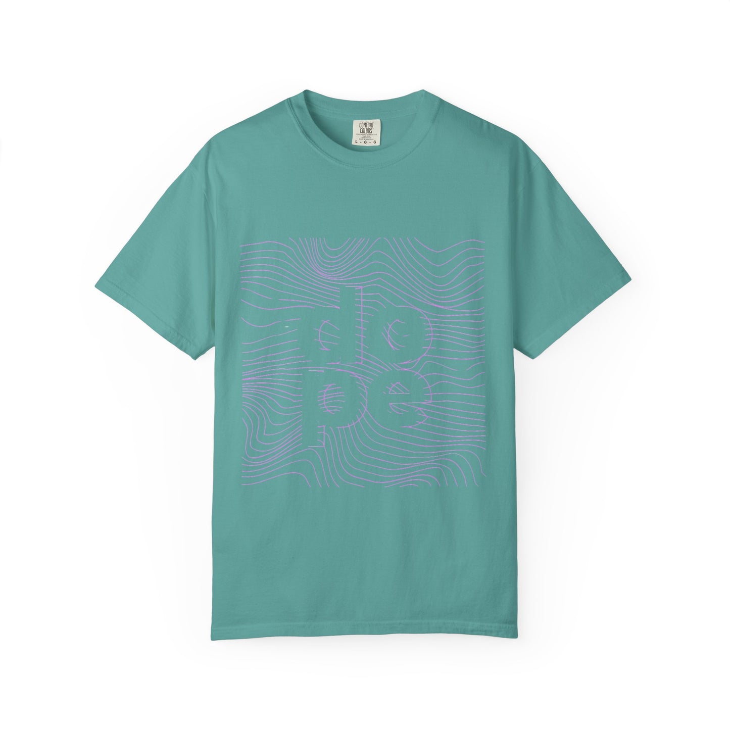 F.L.O. T-Shirt — Subtle Topographic "Hope" Line Art Graphic Tee