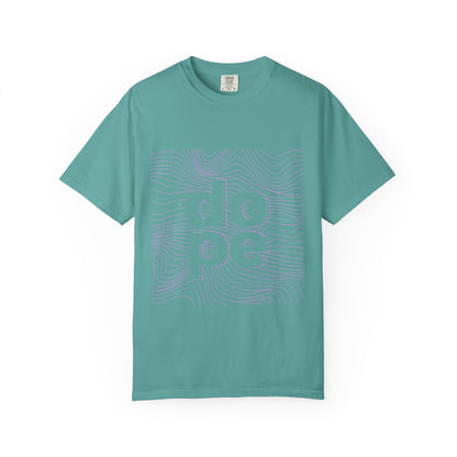F.L.O. T-Shirt — Subtle Topographic "Hope" Line Art Graphic Tee