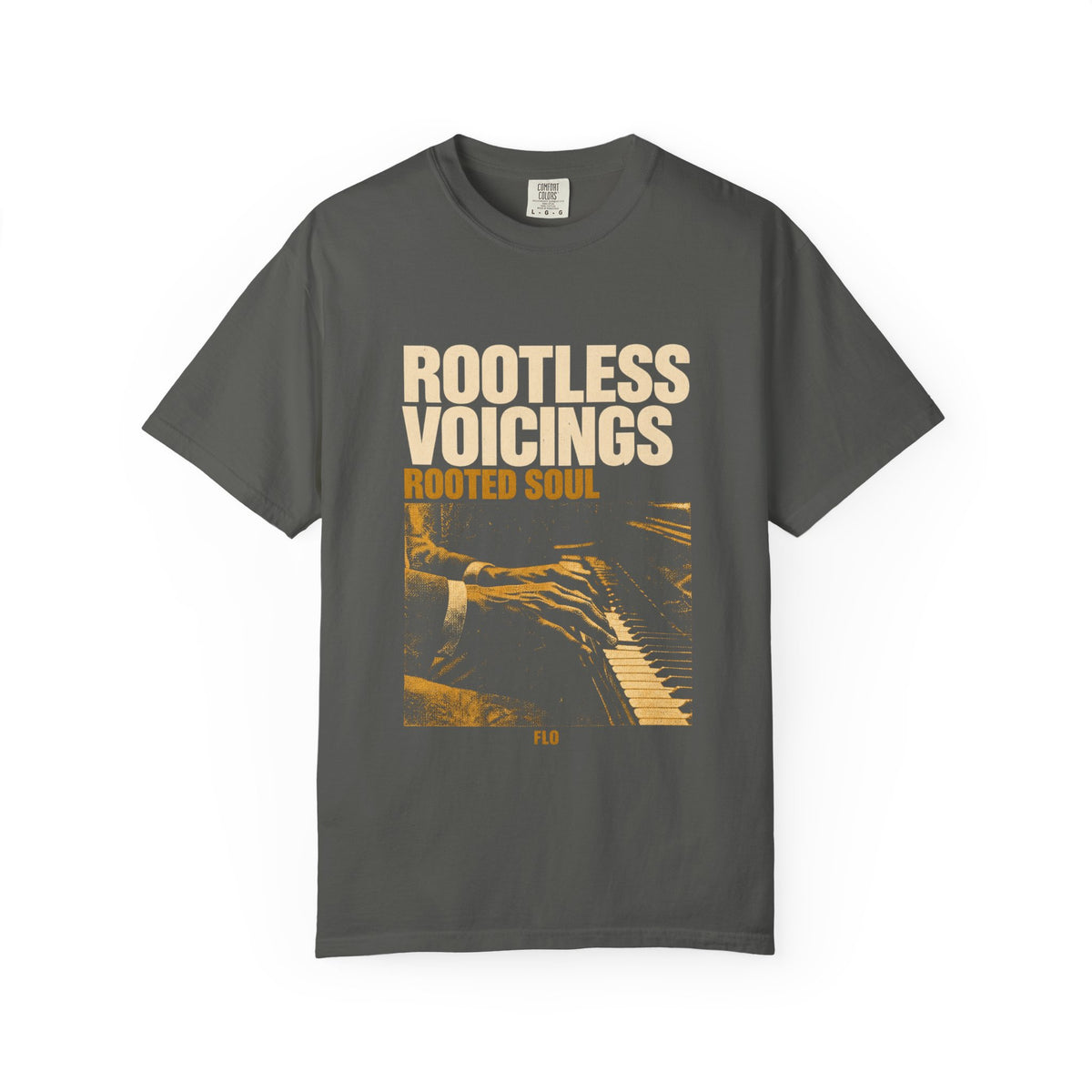 F.L.O. Rootless Voicings, Rooted Soul Vintage Tee — Garment-Dyed